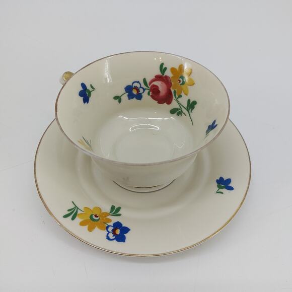 Durocor Bavaria Tea Cup & Saucer Floral Gold Trim - Picture 5 of 11